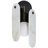 Gunmetal-White Onyx Megalith Stone Wall Sconce by Studio M