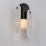 Gunmetal-White Onyx Megalith Stone Wall Sconce by Studio M