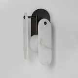 Gunmetal-White Onyx Megalith Stone Wall Sconce by Studio M