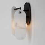 Gunmetal-White Onyx Megalith Stone Wall Sconce by Studio M
