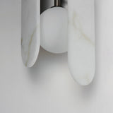 Gunmetal-White Onyx Megalith Stone Wall Sconce by Studio M