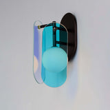 Brushed Bronze Megalith Dichroic Glass Wall Sconce by Studio M