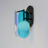 Gunmetal Megalith Dichroic Glass Wall Sconce by Studio M