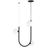 3 Light-Brushed Bronze Contour Pendant by Studio M