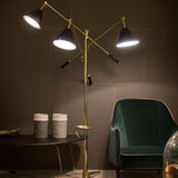 Gold Plated and Glossy Black Sinatra Floor Lamp by Delightfull