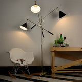 Nickel Plated and Glossy Black Sinatra Floor Lamp by Delightfull