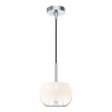 Samar Pendant Light By Kuzco - Chrome/Opal Glass