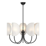 Seno Chandelier by Alora Mood - Large, Matte Black/White Cotton Fabric