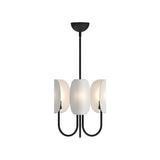 Seno Chandelier by Alora Mood - Small, Matte Black/White Cotton Fabric