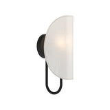 Seno Wall Light by Alora Mood - Matte Black/ White Cotton Fabric