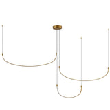 Talis Triple Suspension By Kuzco, Size: Medium, Finish: Brushed Gold