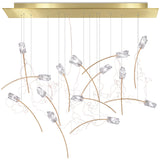 Prisma/Brass 14 Light Tulip Linear Suspension by Slamp