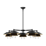 Tetsu Chandelier by Alora Mood - Matte Black/Clear Glass