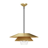 Tetsu Pendant by Alora Mood - Large, Brushed Gold/Clear Glass