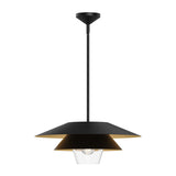 Tetsu Pendant by Alora Mood - Large, Matte Black/Clear Glass