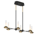 Torcia 6 Light Chandelier By Eurofase - Black Large