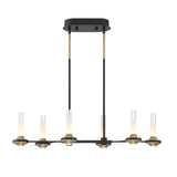 Torcia 6 Light Chandelier By Eurofase - Black Large