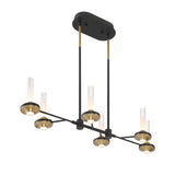 Torcia 6 Light Chandelier By Eurofase - Black Large Side View
