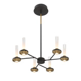 Torcia 6 Light Chandelier By Eurofase - Black Small