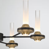 Torcia 6 Light Chandelier By Eurofase - Black Small Closer View