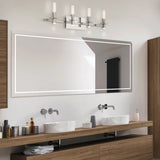 Torna Vanity Light By Eurofase - Four Light Nickel On Wall Above the Mirror