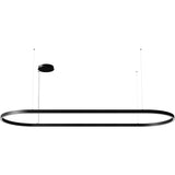 Large Matt Black Zirkol O Oval Suspension by Nemo