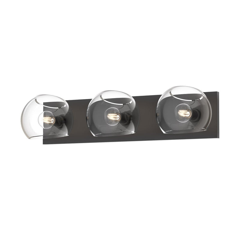 Willow Vanity Light By Alora - 3 Lights Matte Black Color with Clear Glass