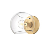 Willow Vanity Light By Alora - 1 Light Brushed Gold Color with Clear Glass