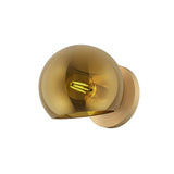 Willow Vanity Light By Alora - 1 Light Brushed Gold Color with Copper Glass