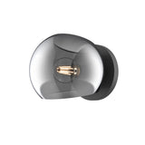 Willow Vanity Light By Alora - 1 Light Matte Black Color with Smoked Solid Glass