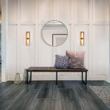 Aged Brass Camelot Wall Sconce in Living Room