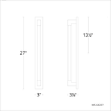 Barre Bath Bar 27" - Dimensions