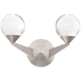 Satin Nickel 2 Light Double Bubble Wall Lamp by Modern Forms
