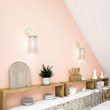 Matte White/White Oak 1 Light Emil Wall Sconce by Alora