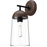 Matte Black/Walnut 1 Light Emil Wall Sconce by Alora
