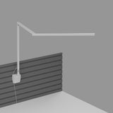 Z Bar Table Lamp Gen 4, Finish: Matte White, Slatwall Mount