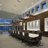 Aeris Linear Pendant by Cerno, Color: Walnut, Dark Stained Walnut - Cerno, Finish: Aluminum Brushed, Black Anodized Aluminum-Cerno, Light Option: 2700K LED, 3500K LED | Casa Di Luce Lighting