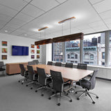 Aeris Linear Pendant by Cerno, Color: Walnut, Dark Stained Walnut - Cerno, Finish: Aluminum Brushed, Black Anodized Aluminum-Cerno, Light Option: 2700K LED, 3500K LED | Casa Di Luce Lighting