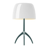 Lumiere Table Lamp by Foscarini, Color: Turquoise, White, Warm White, Cherry Red - Foscarini, Finish: Aluminum, Champagne, Black Chrome, Size: Small, Large | Casa Di Luce Lighting