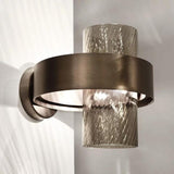 Armonia AP 25 Wall Light by Vistosi, Color: Crystal, Smokey, Finish: Black/Brass, Black/Copper, | Casa Di Luce Lighting