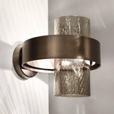 Armonia AP 25 Wall Light by Vistosi, Color: Crystal, Smokey, Finish: Black/Brass, Black/Copper, | Casa Di Luce Lighting
