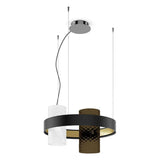 Armonia SP 50 Pendant Light by Vistosi, Color: Crystal/Burned Earth, Finish: Black/Brass, | Casa Di Luce Lighting