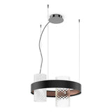 Armonia SP 50 Pendant Light by Vistosi, Color: Smoke/Crystal, Crystal/Striped, Crystal/Burned Earth, Smoke/Burned Earth, Finish: Black/Brass, Black/Copper, | Casa Di Luce Lighting