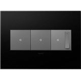 Adorne Three-Gang Screwless Wall Plate by Legrand Adorne, Color: Graphite-Legrand Adorne, , | Casa Di Luce Lighting