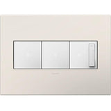 Adorne Three-Gang Screwless Wall Plate by Legrand Adorne, Color: Satin Light Almond-Legrand Adorne, , | Casa Di Luce Lighting