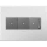Adorne Three-Gang Screwless Wall Plate by Legrand Adorne, Color: Powder White-Legrand Adorne, , | Casa Di Luce Lighting