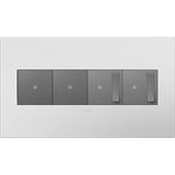 Adorne Four-Gang Screwless Wall Plate by Legrand Adorne, Color: Powder White, , | Casa Di Luce Lighting