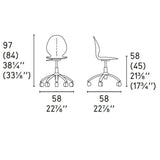 Basil CS-1366 Office Chair by Calligaris by CDL (Casa Di Luce Collection), Seat Colors: Mustard Yellow, Matte Optic White, Matt Taupe, Matt Red, Matt Grey, , | Casa Di Luce Lighting