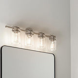 Brinley Bath Bar by Kichler, Finish: Nickel Brushed, Olde Bronze-Kichler, Number of Lights: 2, 3, 4, | Casa Di Luce Lighting