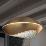 Blink S60 Pendant by Masiero, Finish: Matt White, Gold Leaf, Crystal: Cut Crystal, Crystals From Swarovski, | Casa Di Luce Lighting